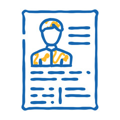 application form cv doodle icon sketch vector. application form cv sign. isolated symbol illustration