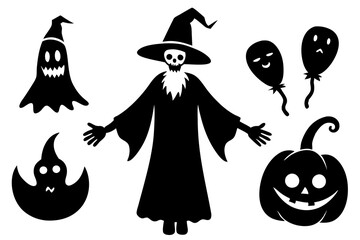 Set of Halloween simple icons