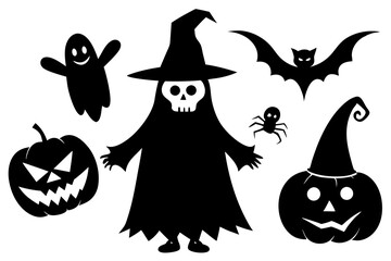 Set of Halloween simple icons