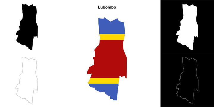 Lubombo region outline map set