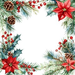 Winter floral arrangement with pinecones and poinsettias in a festive design