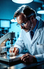 Scientist or doctor performing scientific experiments in a laboratory