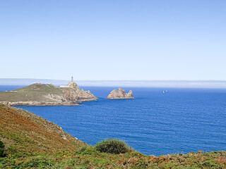 Road to cape Vilan, Galicia, Spain. Spanish coastline