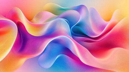 Obraz premium Flowing waves of vibrant colors create an abstract masterpiece in a dynamic digital space