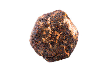 Garnet mineral stone on a white background close up.