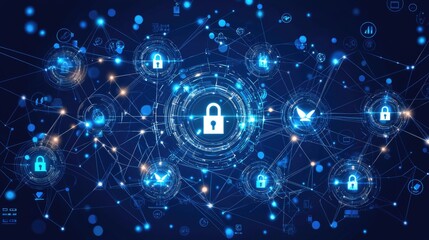 Cybersecurity network with digital lock and connections