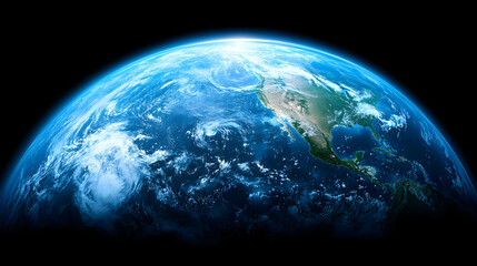 Fototapeta premium Breathtaking View of Earth from Space with Blue Oceans and Clouds