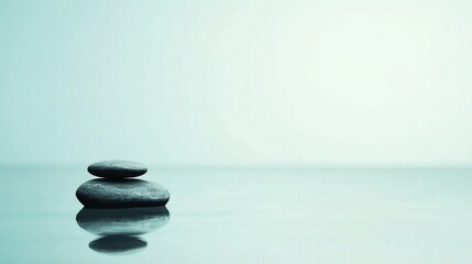 A balanced arrangement of smooth stones quietly exudes peace and harmony in a calming space