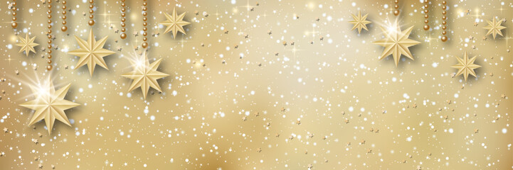 Christmas and New Year luxury vector background with stars and snowflakes. Design for banner, flyer, invitation card, coupon, voucher