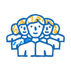 crowd people doodle icon sketch vector. crowd people sign. isolated symbol illustration