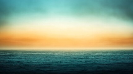Obraz premium The horizon glows with vibrant colors as the sun sets over still tranquil waters