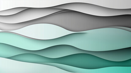 A green, gray white abstract background slide topographic map, topography, layers, waves with 3d light and shadow - air, water, energy, science, seafood,  - natural flowing shapes with tonal textures