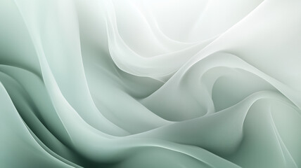 A mint green abstract background slide or wallpaper image, layers of waves with 3d light and shadow - air, water, energy, science, medical - natural flowing shapes with tonal textures