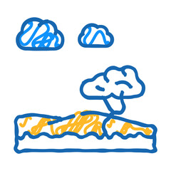 african savannah landscape doodle icon sketch vector. african savannah landscape sign. isolated symbol illustration