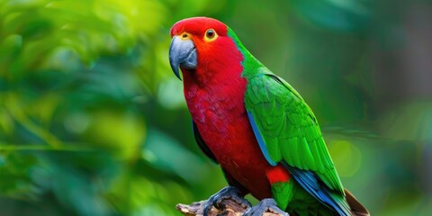 Vibrantly Colored Green Parrot