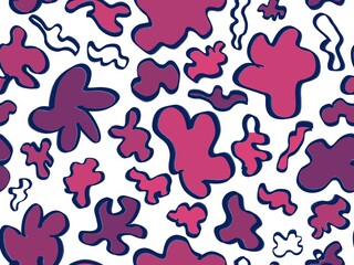 Abstract seamless pattern different colored figures  Organic smooth and wavy forms impression of lightness and ease. Pattern of clothes wallpaper print art objects paper.