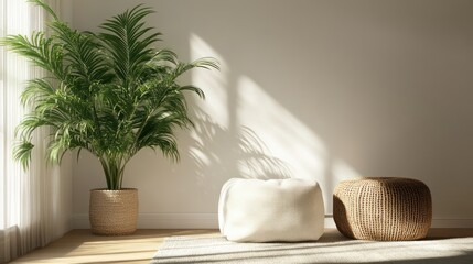 Minimalist Living Room with Natural Elements