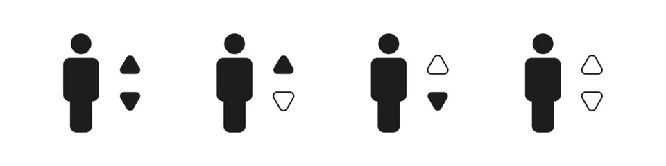 Elevator vector icons. Eleveator going up and down icon set.