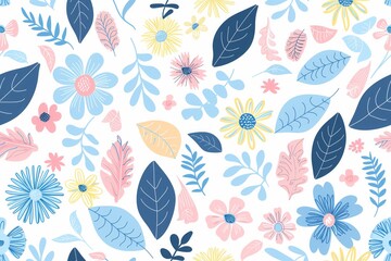 A colorful floral pattern with a white background