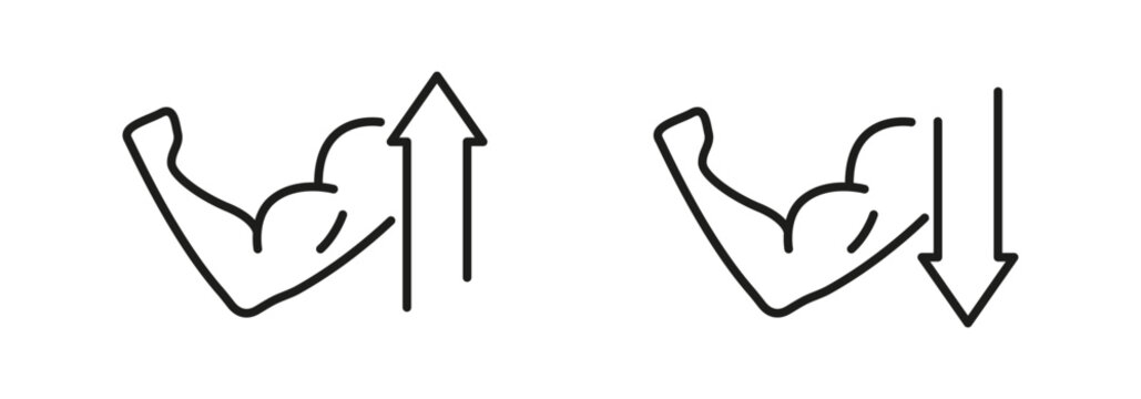 Strength Rise and Fall vector Icon set.