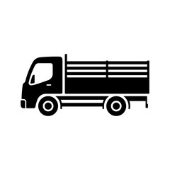 Truck icon. Black silhouette. Side view. Vector simple flat graphic illustration. Isolated object on white background. Isolate.