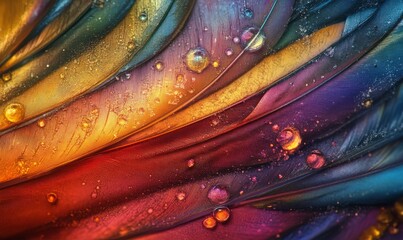 A detailed microscopic photograph reveals the feather-like structures of salicylic acid crystals, bursting with a spectrum of vivid colors