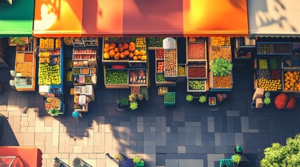 Obraz premium Colorful Produce Display at a Traditional Market