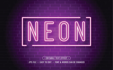 Obraz premium vibrant neon text effect with dark purple background