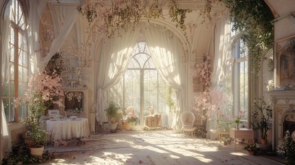 Fototapeta premium A room that has a lot of flowers in it