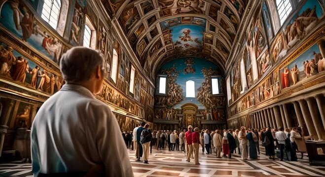 Tourists visiting the Vatican, Rome, Italy.