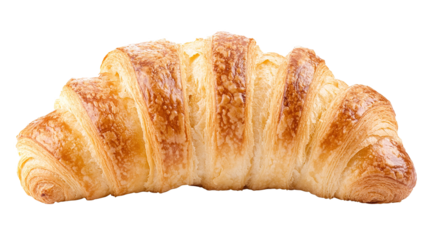 Croissant isolated on transparent background.