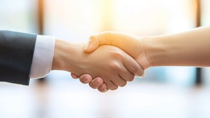 Business handshake in a professional setting