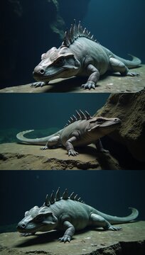 Early marine reptile named Cymbospondylus a predatory Ichthyosaur from the Triassic period residing primarily in Germany  Nevadas oceans