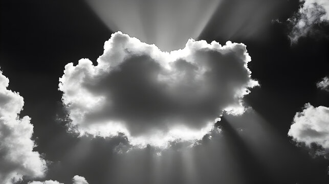 A cloud with a silver lining breaking through dark clouds, symbolizing optimism. Silver lining.


