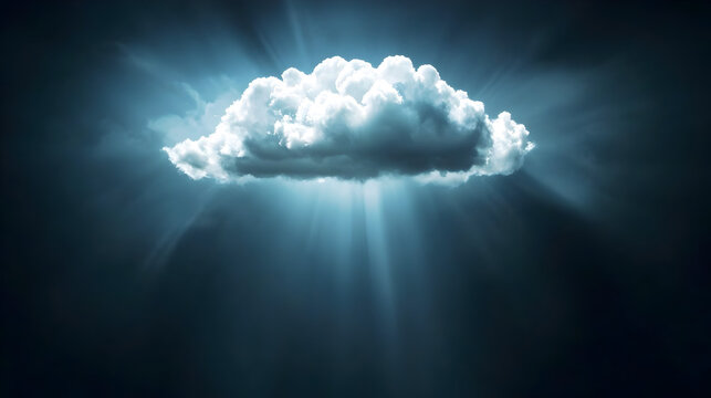 A cloud with a silver lining breaking through dark clouds, symbolizing optimism. Silver lining.


