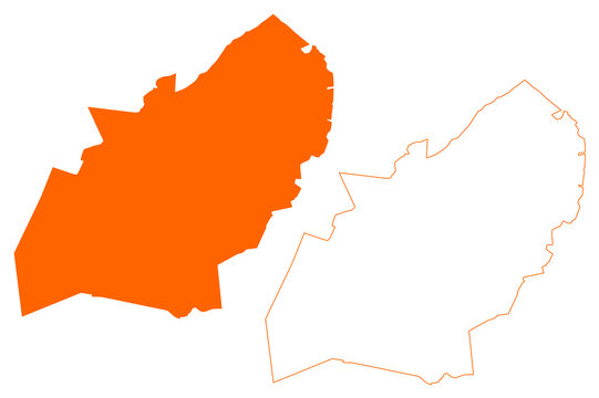 Zundert municipality (Kingdom of the Netherlands, Holland, North Brabant or Noord-Brabant province) map vector illustration, scribble sketch Zundert map
