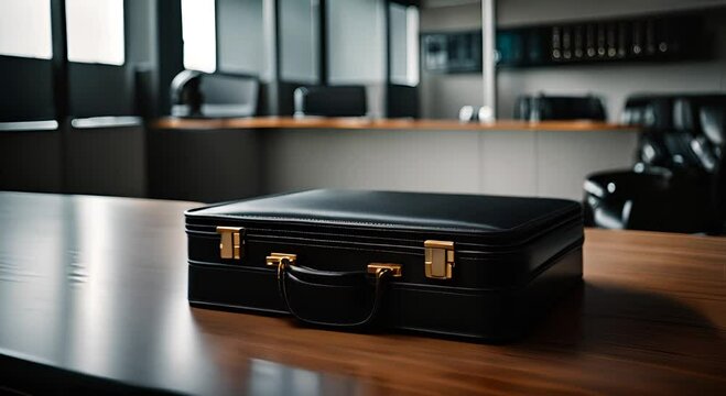 Work briefcase in an office.