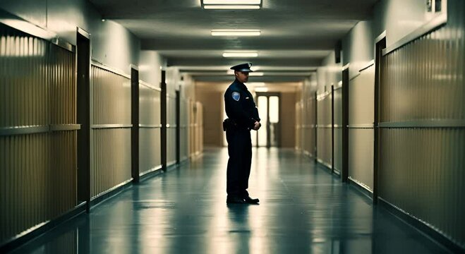 Police officer in prison.