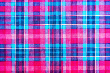 Fototapeta premium A colorful plaid fabric with blue and pink colors