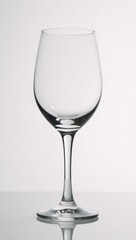 Fototapeta premium Isolated front view of an empty wine glass on white backdrop