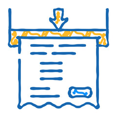 receipt check doodle icon sketch vector. receipt check sign. isolated symbol illustration