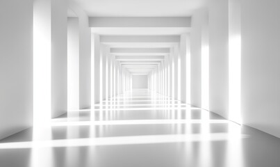 Obraz premium illuminated gray colored corridor