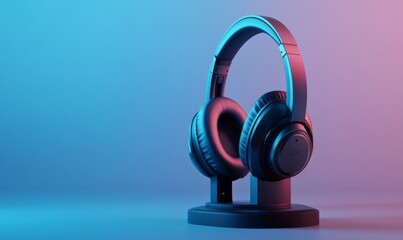 Advanced noise-cancelling headphones on a stylish stand