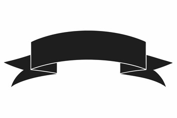 Ribbon silhouette black Vector art illustration