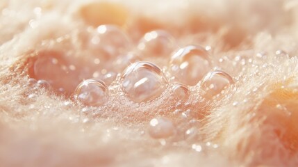 Fototapeta premium Bubbles on soft fabric, close-up view