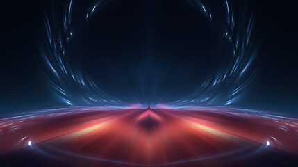 Light neon tunnel, abstract neon background.