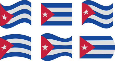 Set of 6 flags of cuba