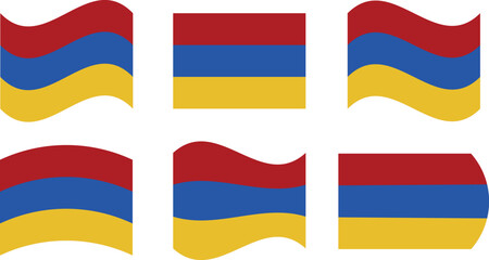 Set of 6 flags of armenia