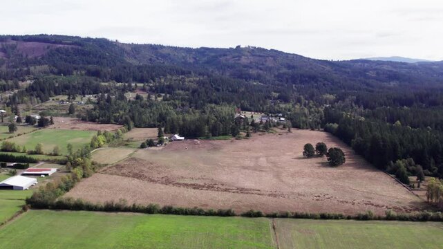 view of a farm from above