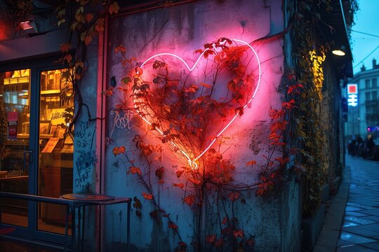 alles Liebe zum Valentinstag mit Neonherz